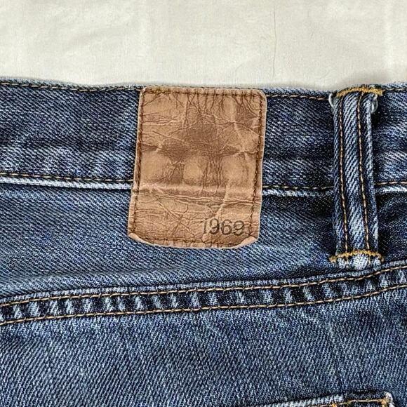 Gap 1969 Standard Relaxed Straight Mid-Rise Denim Jeans Men's 36x32 | Blue - Picture 4 of 11